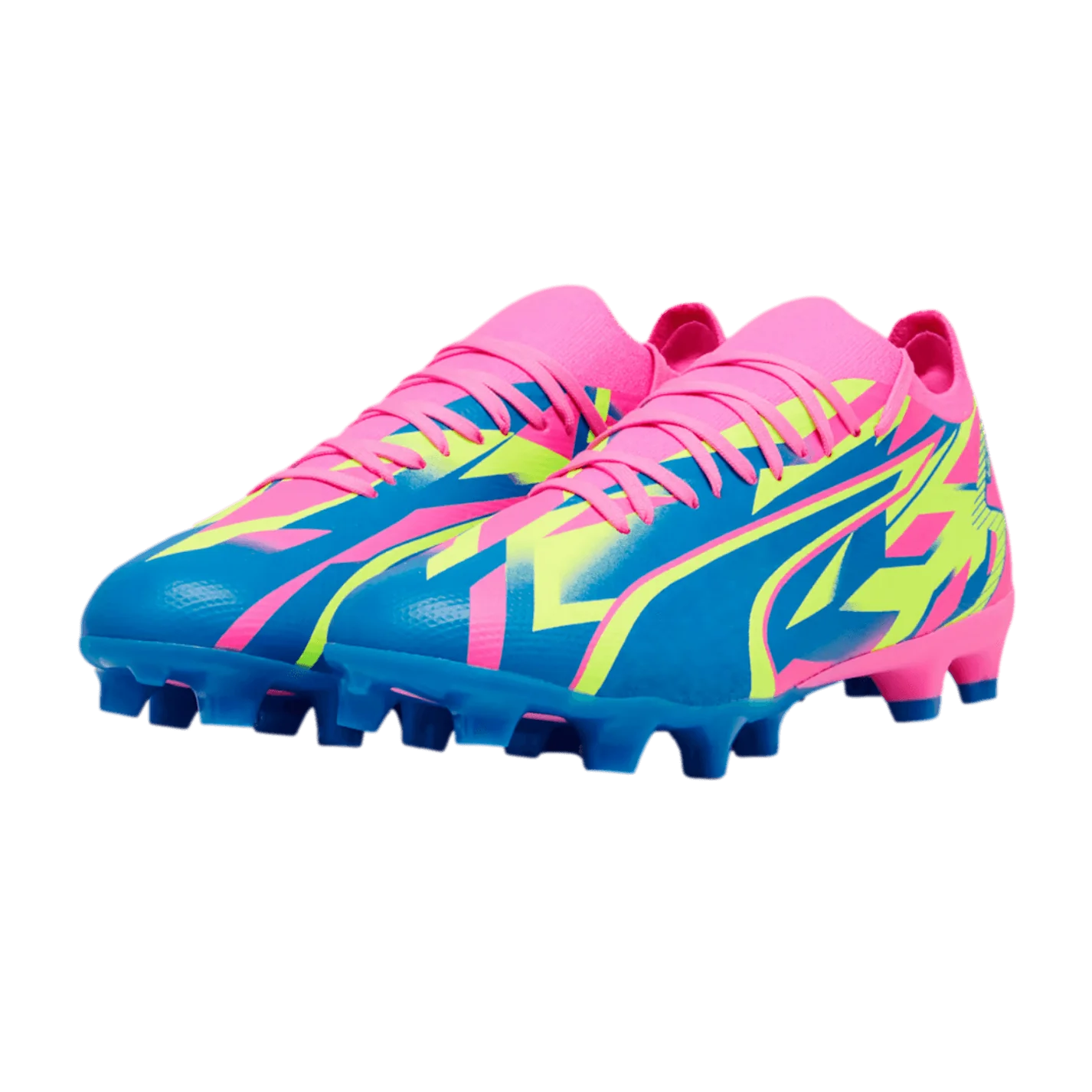 Puma Ultra Match FG/AG Firm Ground Soccer Cleat - Luminous Pink-Ultra Blue-Yellow Alert