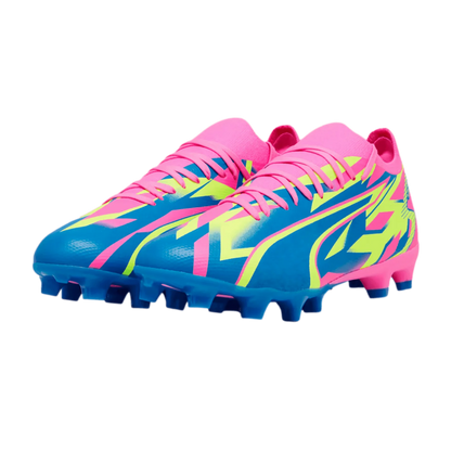 Puma Ultra Match FG/AG Firm Ground Soccer Cleat - Luminous Pink-Ultra Blue-Yellow Alert