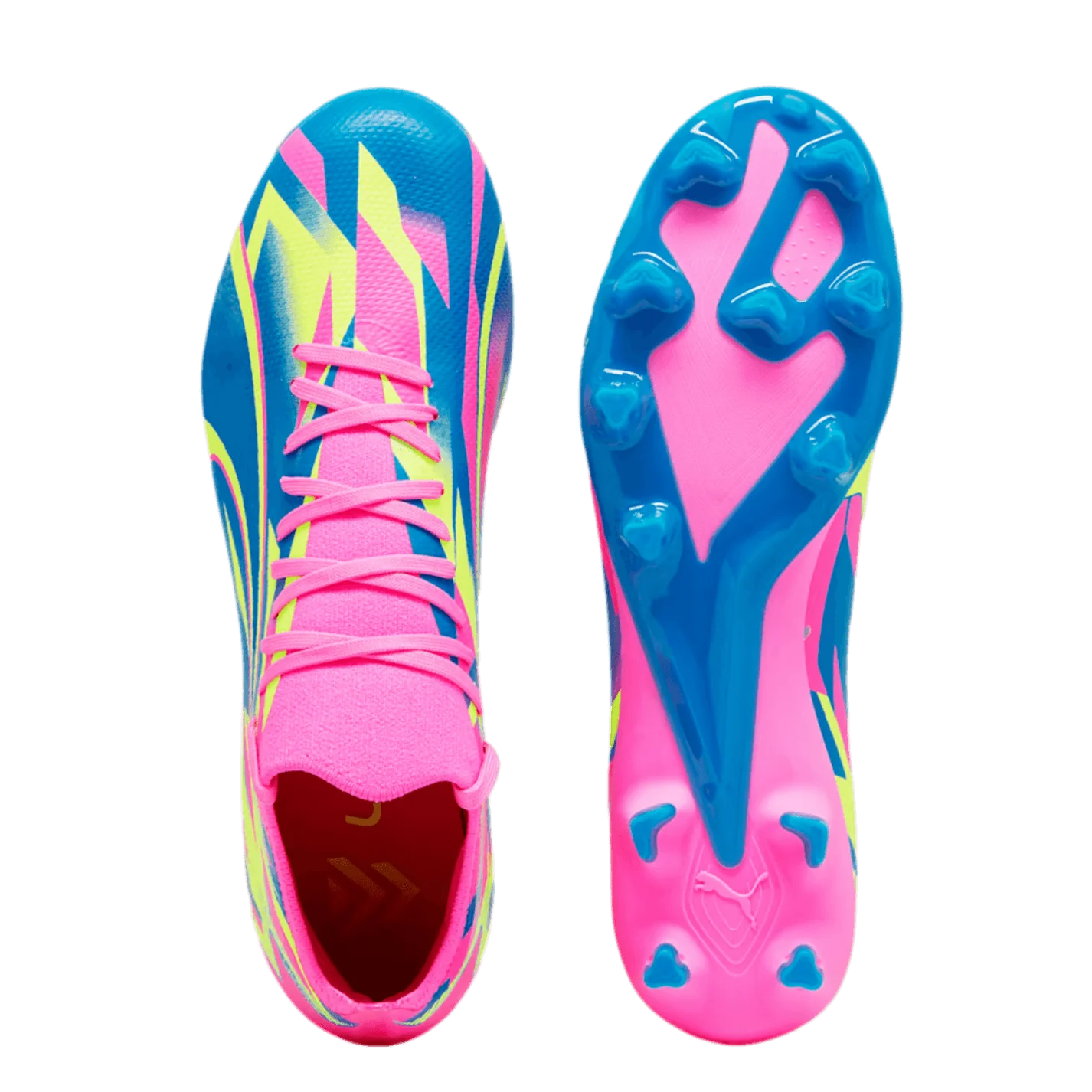 Puma Ultra Match FG/AG Firm Ground Soccer Cleat - Luminous Pink-Ultra Blue-Yellow Alert