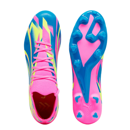 Puma Ultra Match FG/AG Firm Ground Soccer Cleat - Luminous Pink-Ultra Blue-Yellow Alert