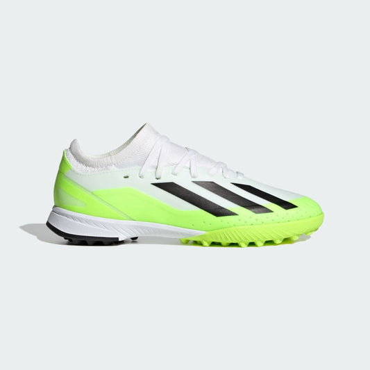 adidas X CrazyFast.3 TF Junior Turf Soccer Cleat - White/Core Black/Lucid Lemon