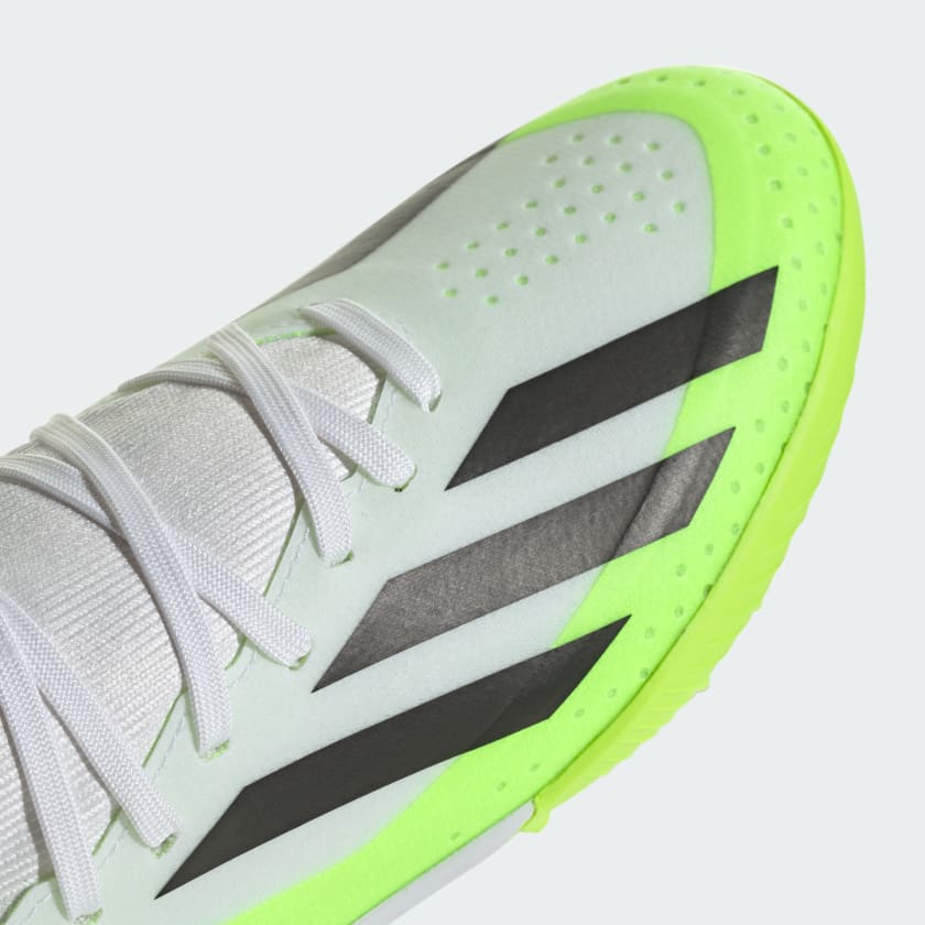 adidas X CrazyFast.3 TF Junior Turf Soccer Cleat - White/Core Black/Lucid Lemon