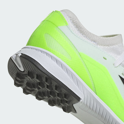 adidas X CrazyFast.3 TF Junior Turf Soccer Cleat - White/Core Black/Lucid Lemon