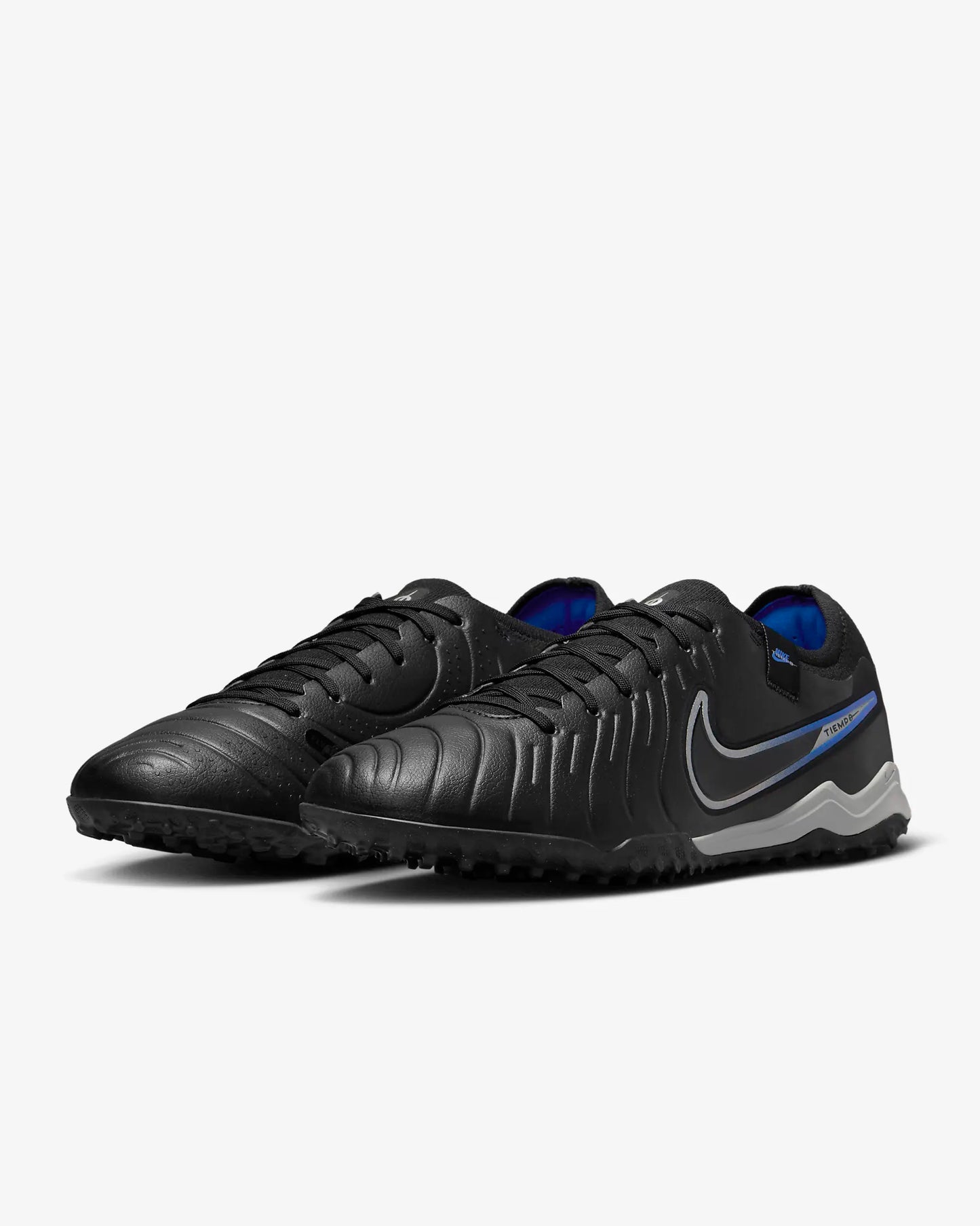 Nike Tiempo Legend 10 Pro TF Turf Soccer Cleat - Black/Chrome/HyperRoyal