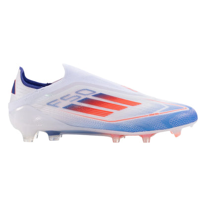 adidas F50 Elite Laceless FG Firm Ground Soccer Cleat White/Solar Red/Lucid Blue