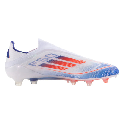 adidas F50 Elite Laceless FG Firm Ground Soccer Cleat White/Solar Red/Lucid Blue