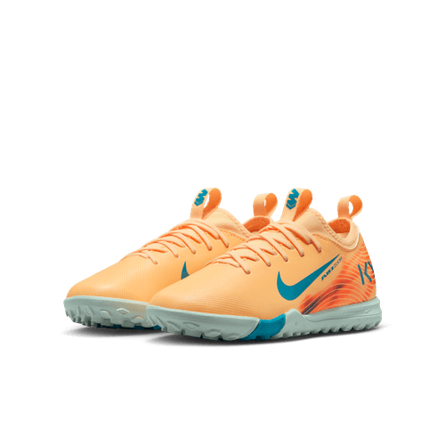 Nike Kids Zoom Mercurial Vapor 16 Academy KM TF Soccer Shoes - Melon Tint/ Turq
