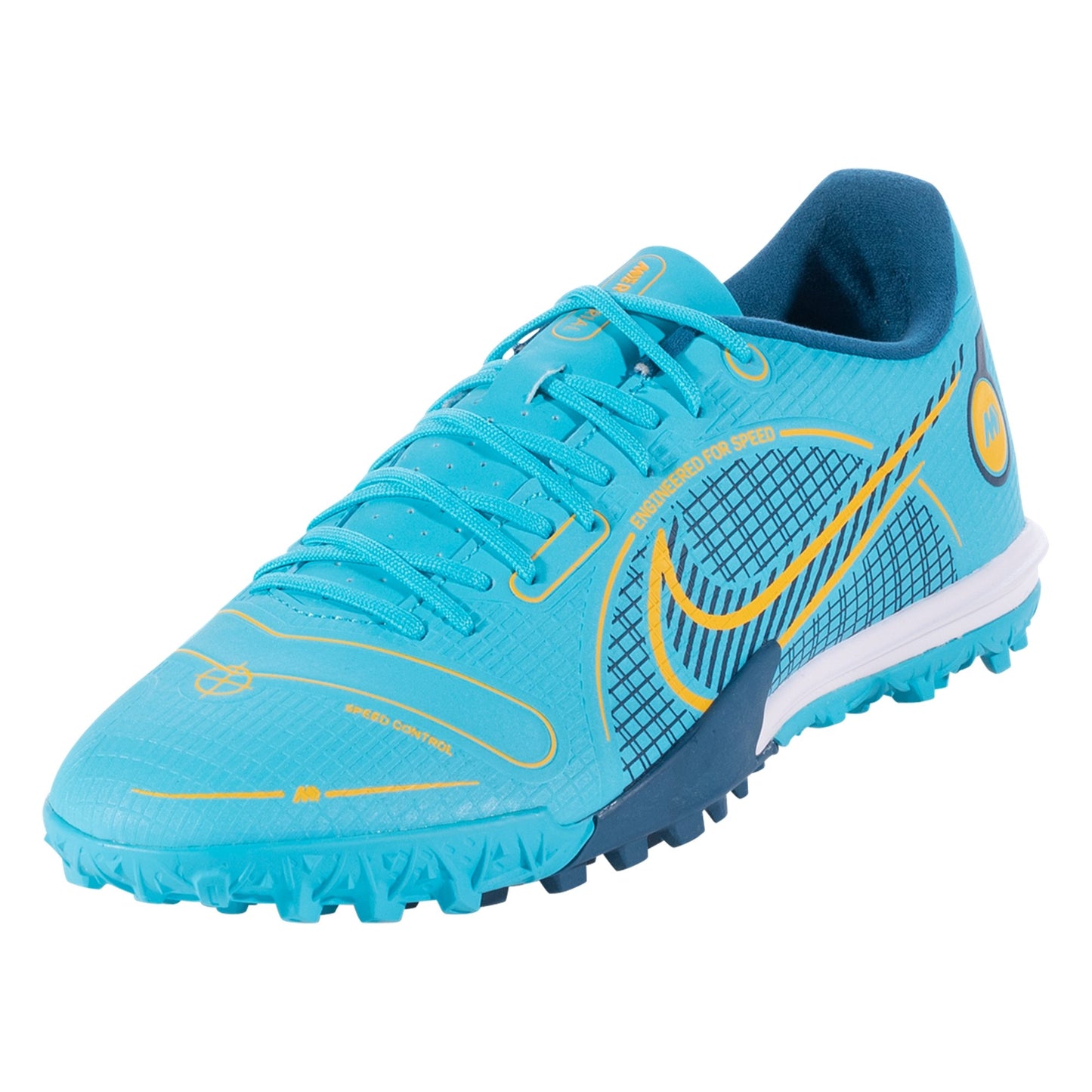 Nike Mercurial Vapor 14 Academy TF Turf Soccer Shoes - Chlorine Blue/Laser Orange/Marina