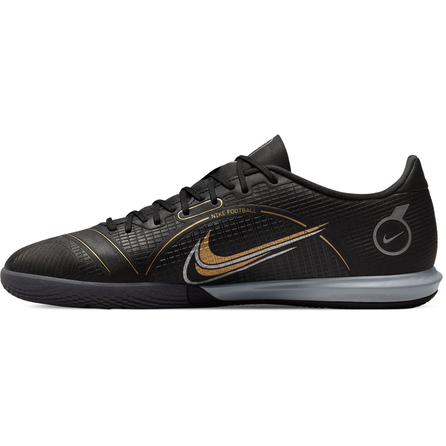 Nike Mercurial Vapor 14 Academy IC Soccer Shoes - Black/MetallicGrey/MetallicGold