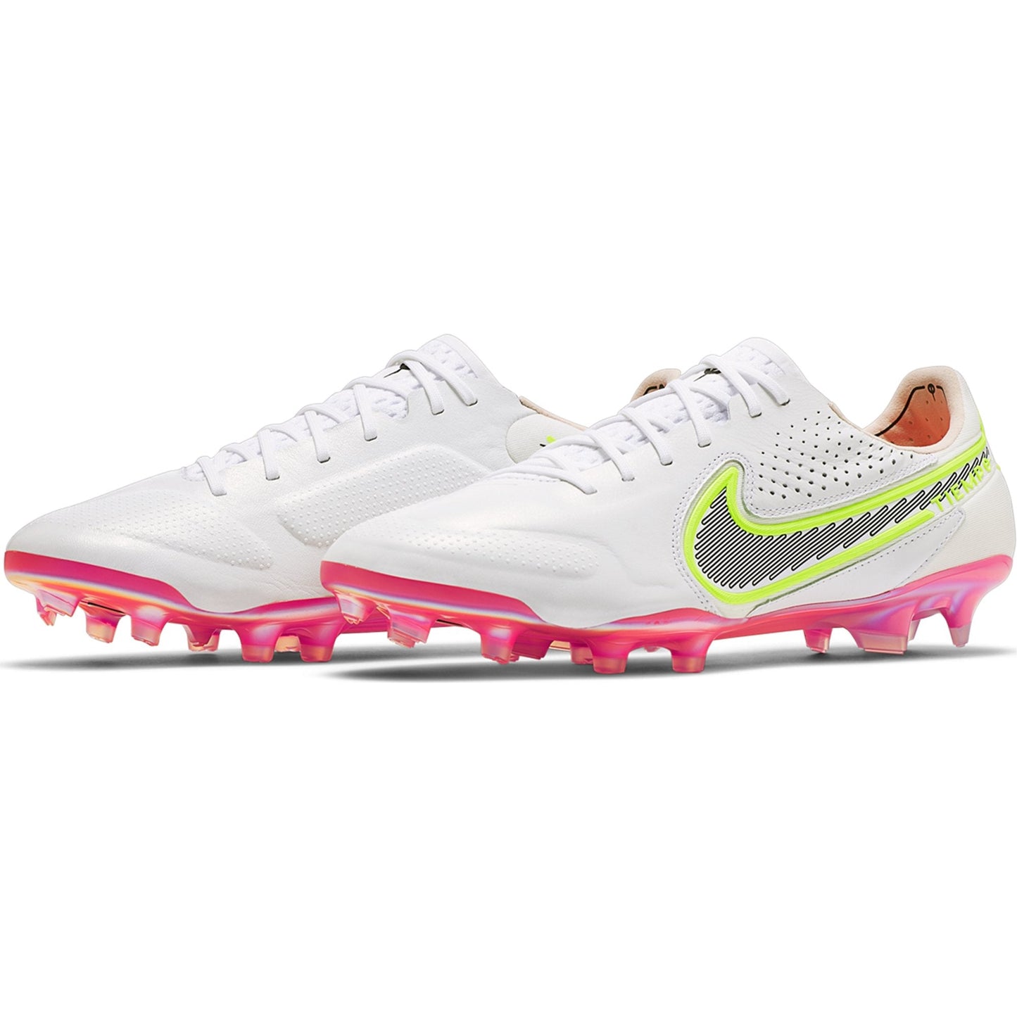 Nike Tiempo Legend 9 Elite FG Firm Ground Soccer Cleat -  White/Black/Bright Crimson/Pink Blast