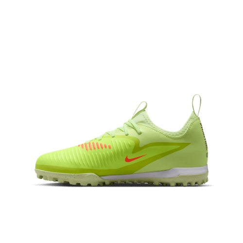 Nike Junior Phantom 6 Low Academy TF Turf Soccer Cleats - Hyper Crimson/ Black- Life lime