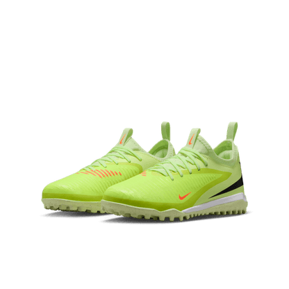 Nike Junior Phantom 6 Low Academy TF Turf Soccer Cleats - Hyper Crimson/ Black- Life lime
