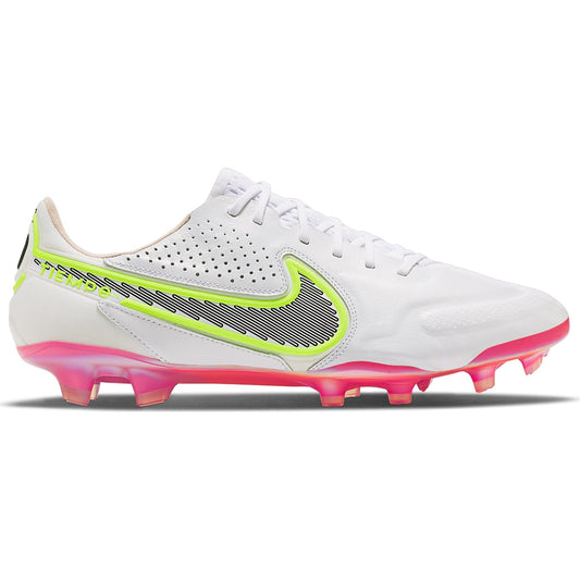 Nike Tiempo Legend 9 Elite FG Firm Ground Soccer Cleat -  White/Black/Bright Crimson/Pink Blast