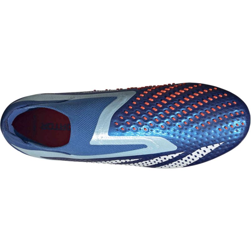 adidas Predator Accuracy+ FG Firm Ground Soccer Cleat - Royal/ White/Blue