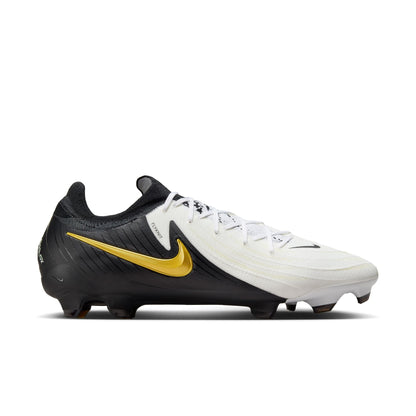 Nike Phantom GX 2 Pro FG Firm Ground Soccer Cleat - White/Black/Metallic Gold