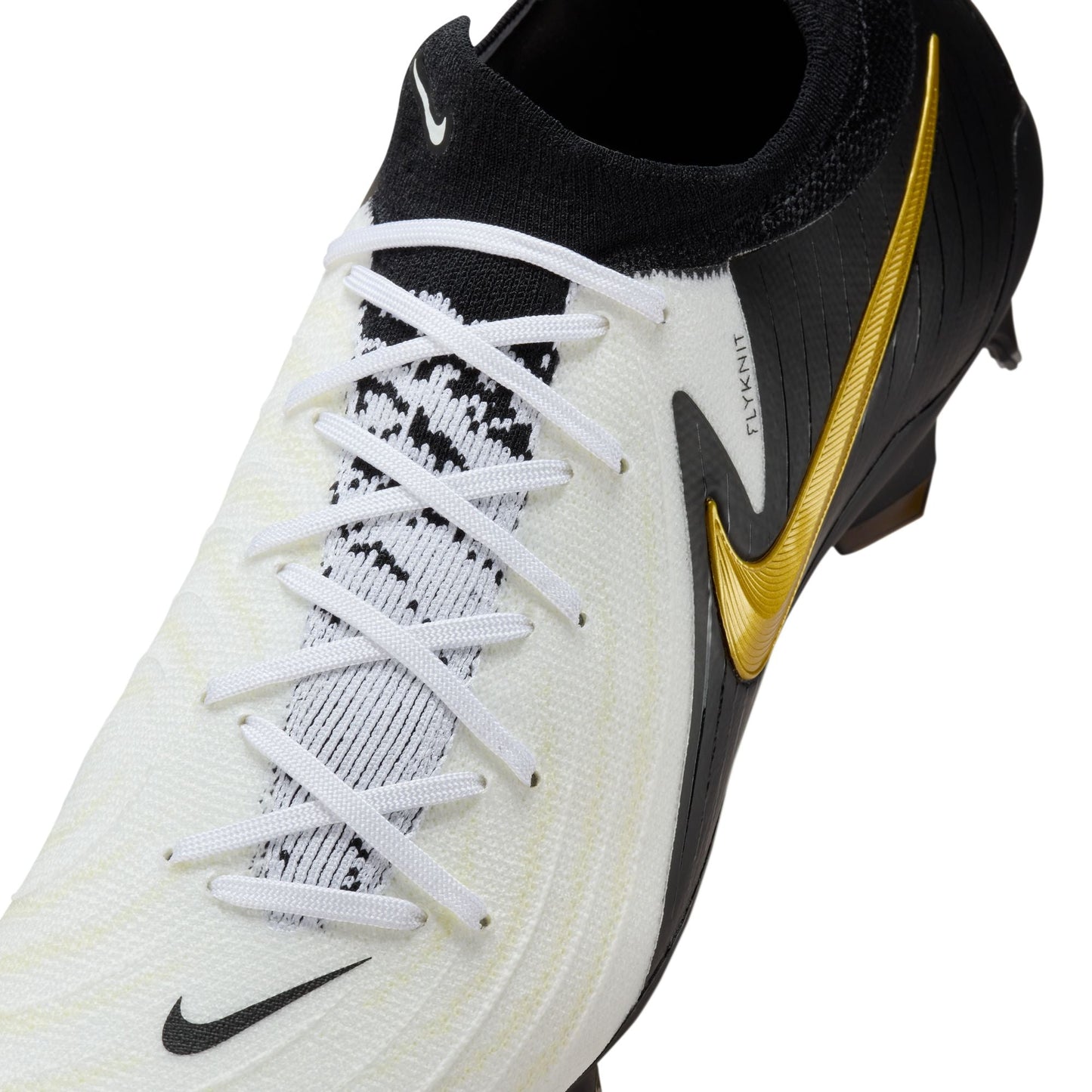 Nike Phantom GX 2 Pro FG Firm Ground Soccer Cleat - White/Black/Metallic Gold