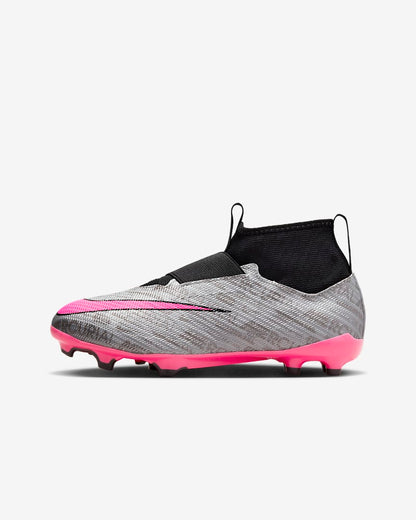 Nike Jr. Zoom Mercurial Superfly 9 Pro XXV FG- Metallic Silver/Hyper Pink