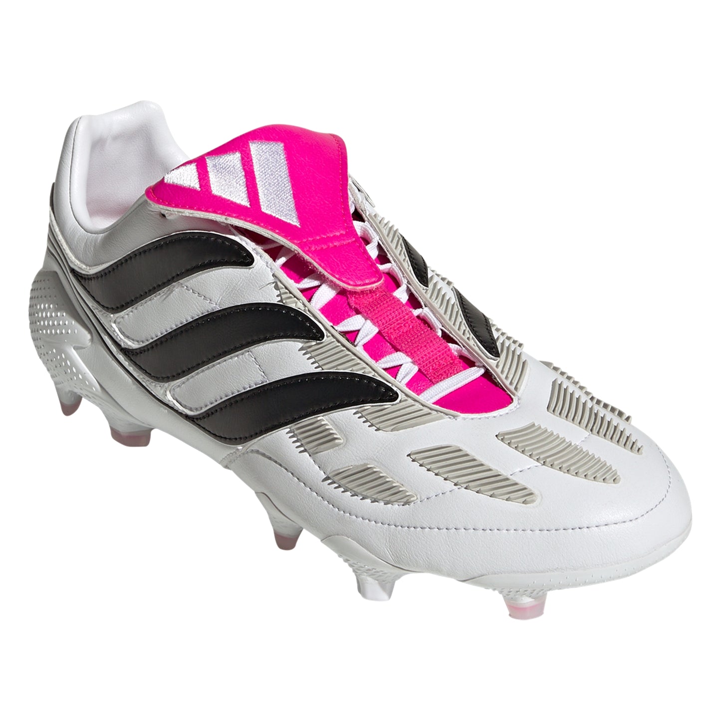 adidas Predator Precision.1 FG Firm Ground Soccer Cleats - White/Core Black/Team Shock Pink