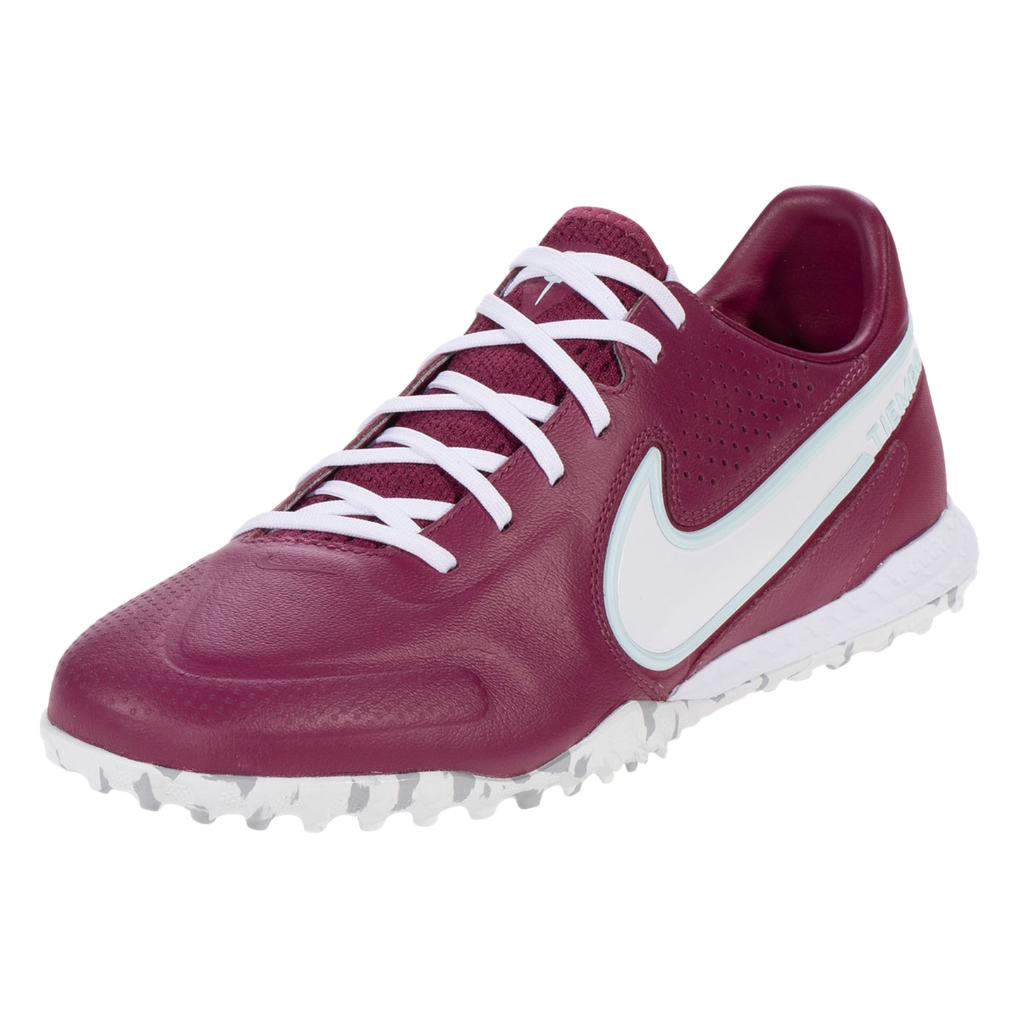 Nike React Tiempo Legend 9 Pro TF Artificial Turf Soccer Shoe - Rosewood/White-Glacier Blue