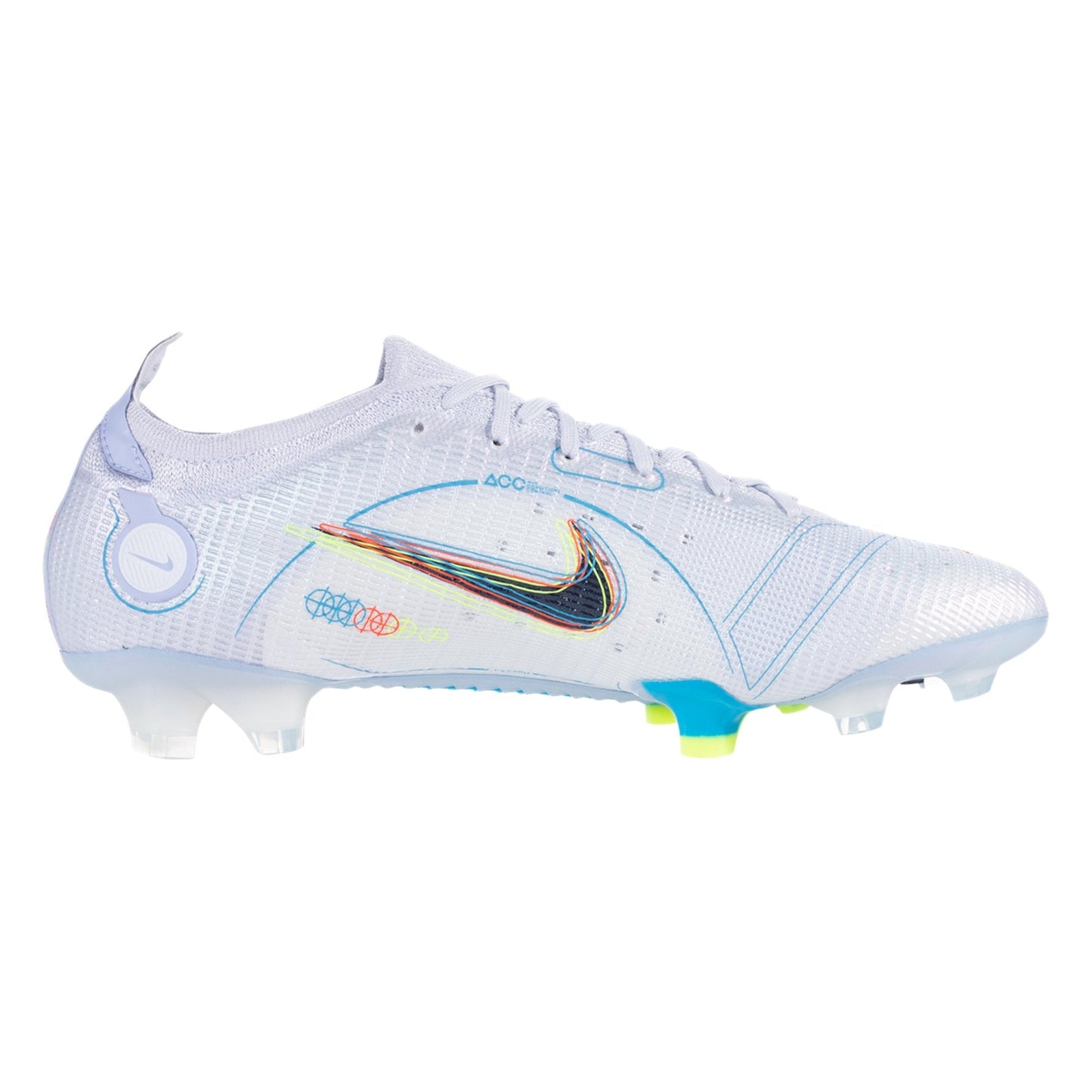 Nike Mercurial Vapor 14 Elite FG Firm Ground Soccer Cleat - Grey/Blackened Blue/Light Marine/Laser Blue/Rush Orange/Volt