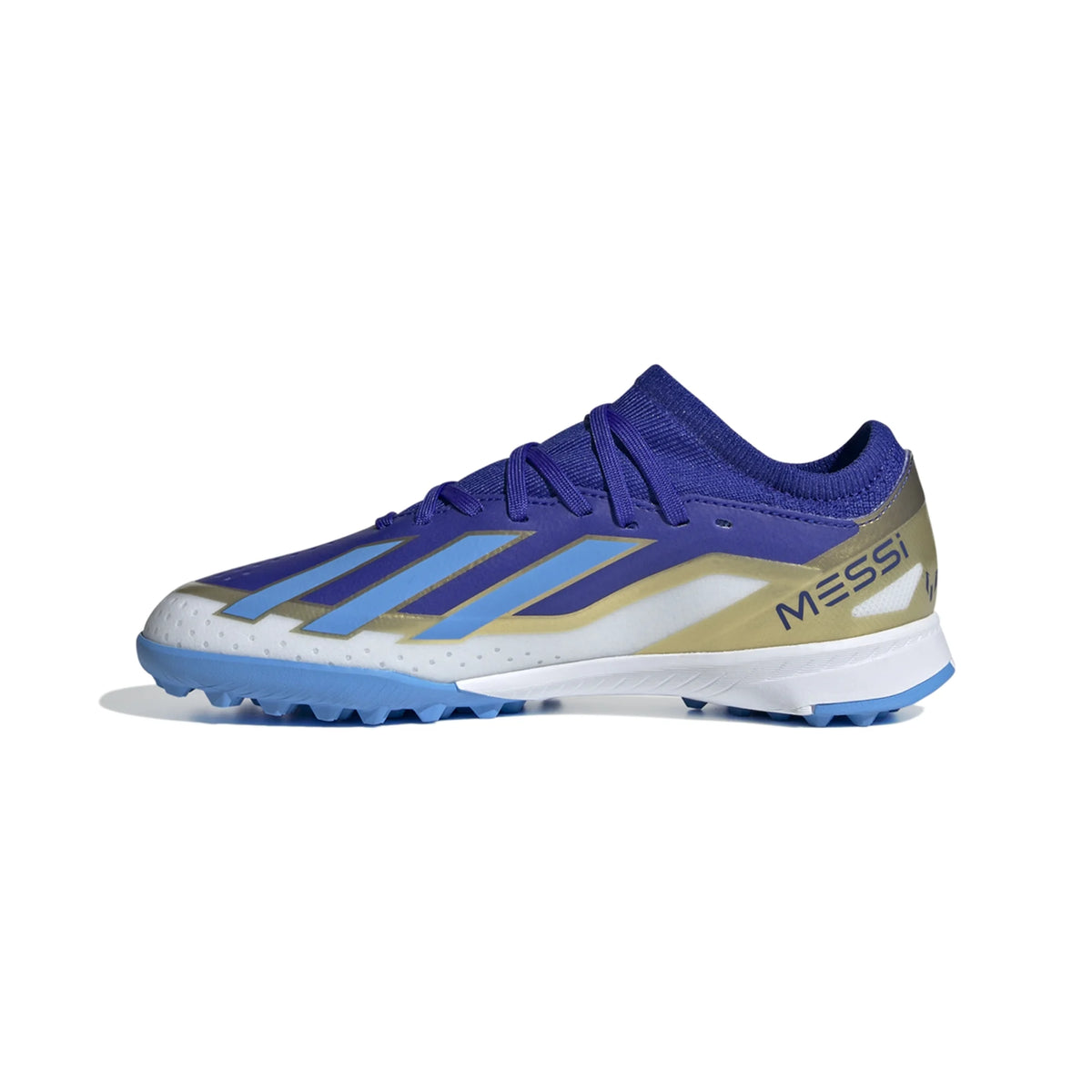 adidas X CrazyFast League Messi TF Junior Turf Soccer Cleat - Lucid Blue/Blue Burst/White