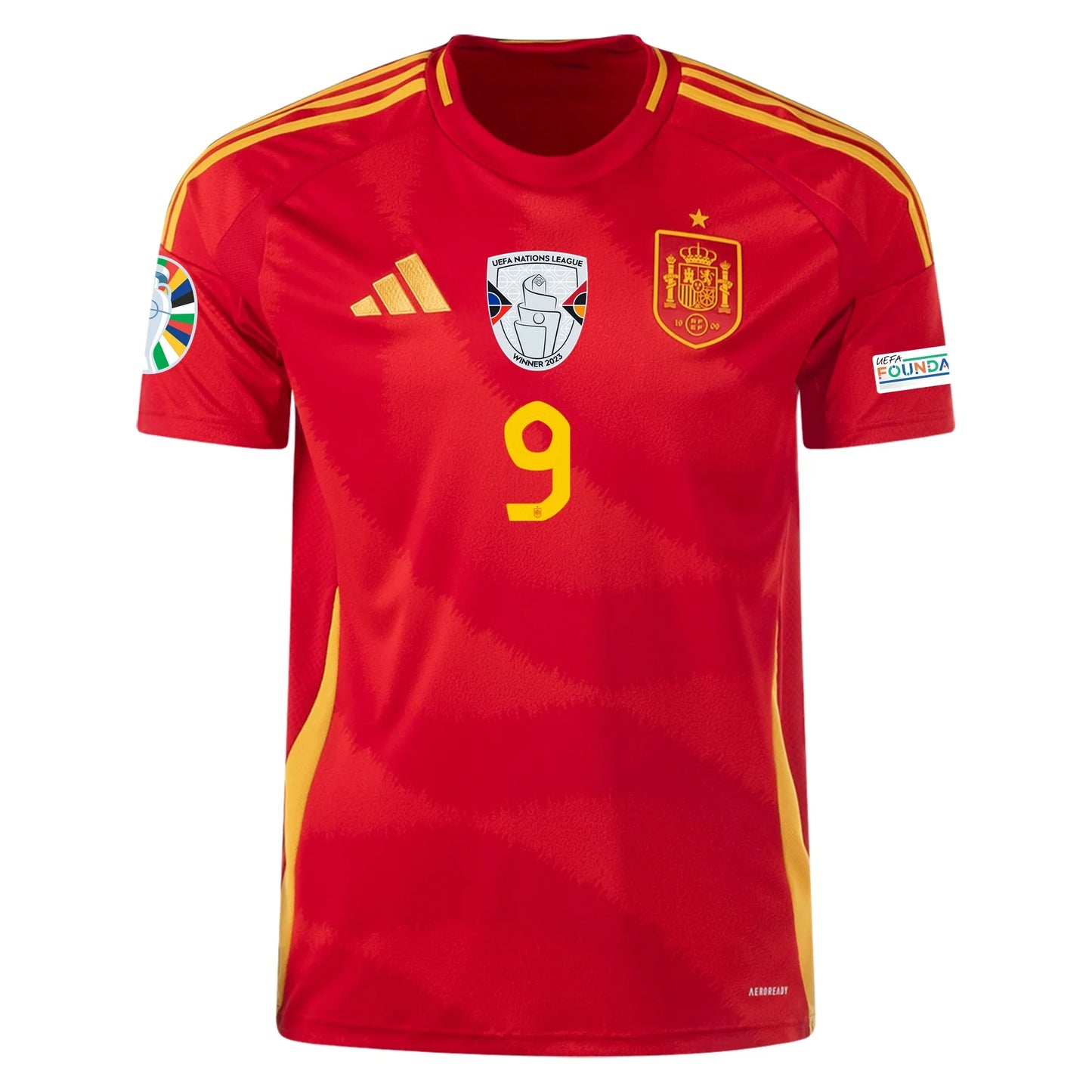 Men's Replica Adidas Gavi Spain Home Jersey 2024