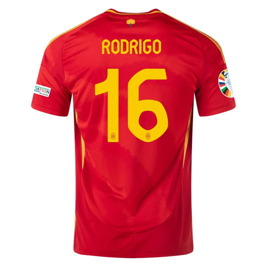 Men's Replica Adidas Rodrigo Spain Home Jersey 2024