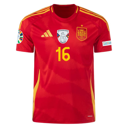 Kid's Replica Adidas Rodrigo Spain Home Jersey 2024