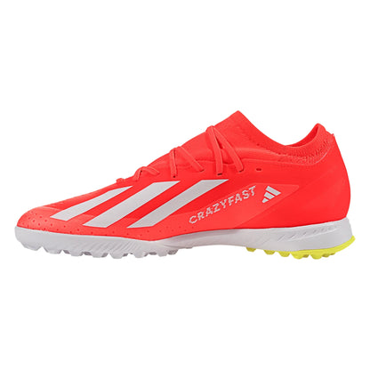 adidas X CrazyFast League TF Turf Soccer Cleat - Solar Red/White/Solar Yellow