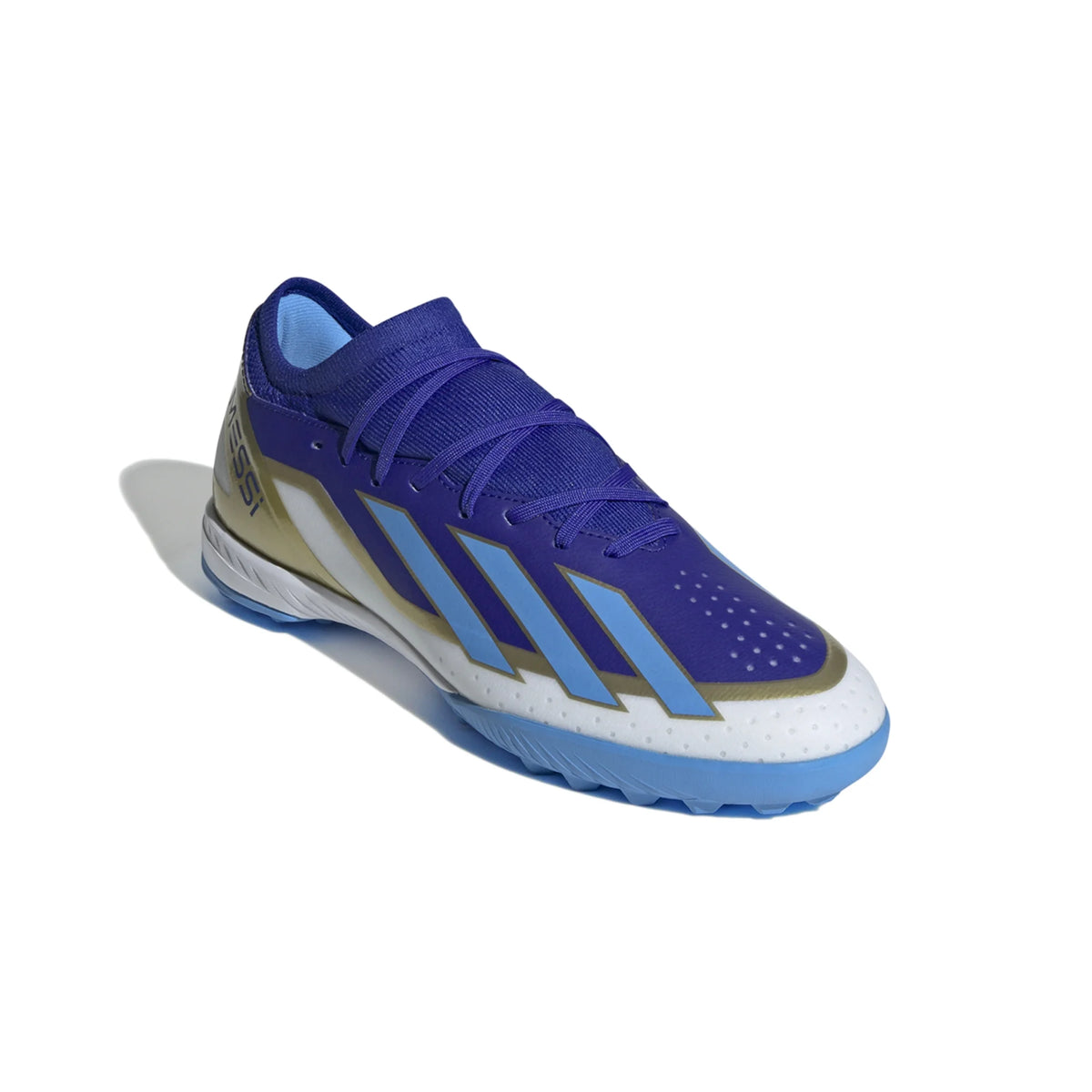 adidas X CrazyFast League Messi TF Turf Soccer Cleat - Lucid Blue/Blue Burst/White