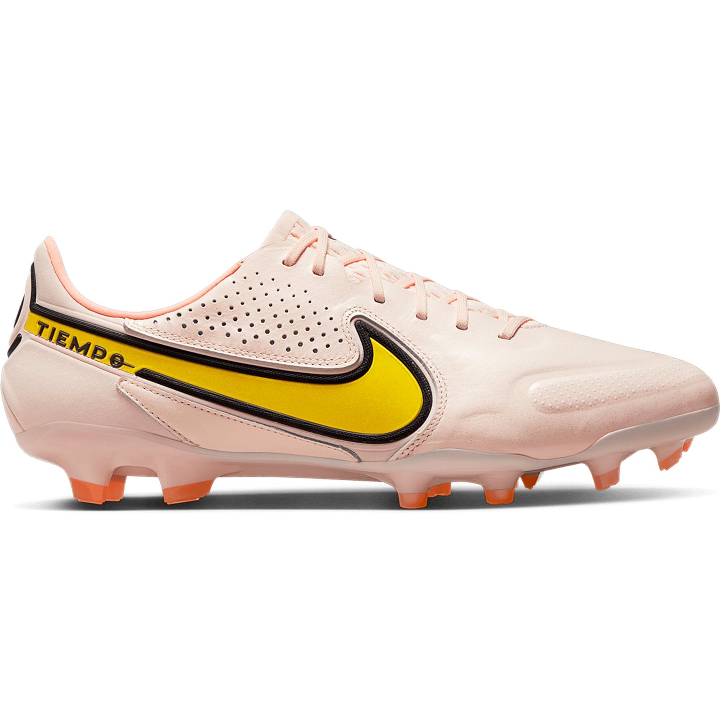 Nike Tiempo Legend 9 Elite FG Soccer Cleat - Guava Ice/Yellow Strike/Sunset Glow/Black