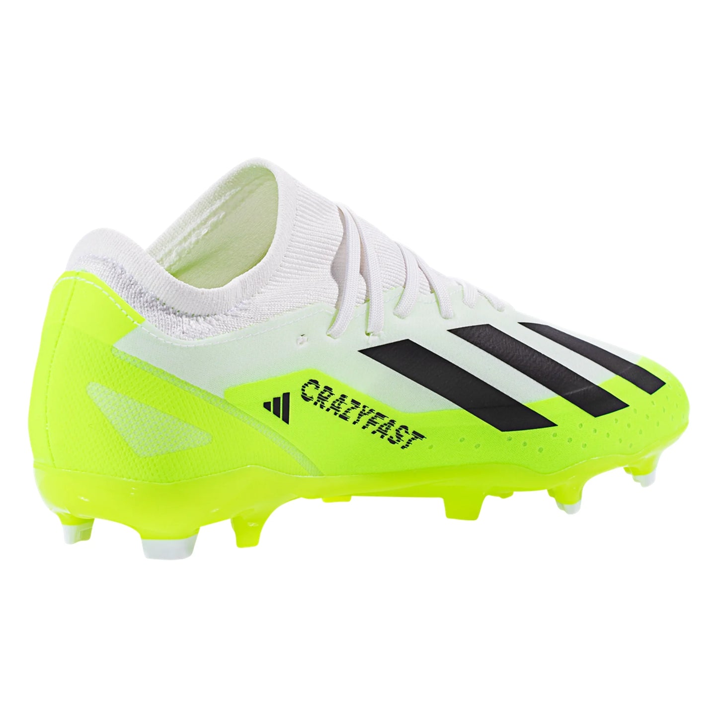 adidas X CrazyFast.3 FG Junior Firm Ground Soccer Cleat - White/Core Black/Lucid Lemon