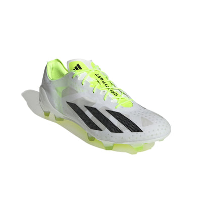 adidas X CrazyFast+ FG Firm Ground Soccer Cleat - White/Core Black/Lucid Lemon