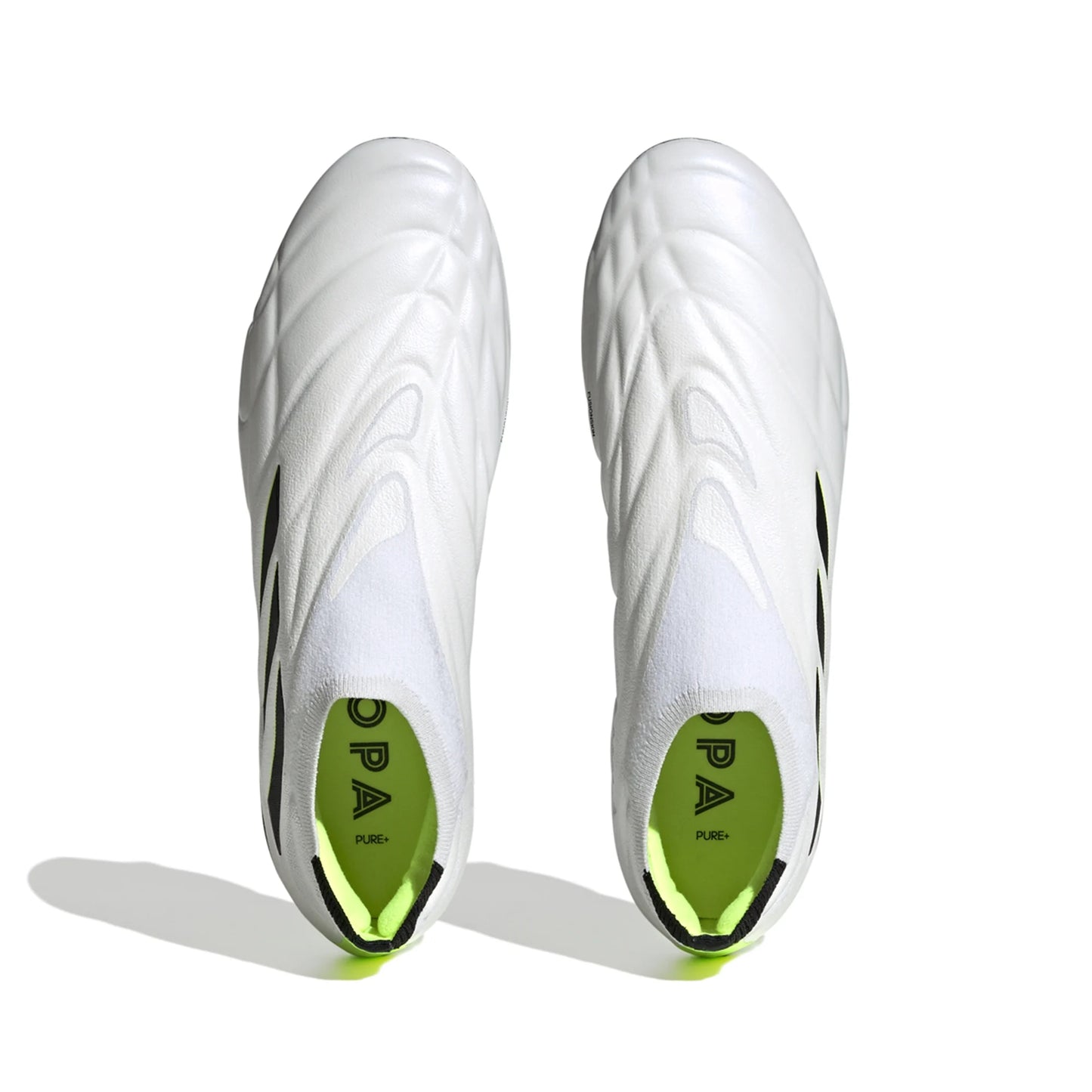 adidas Copa Pure+ FG Firm Ground Soccer Cleat - White/Core Black/Lucid Lemon