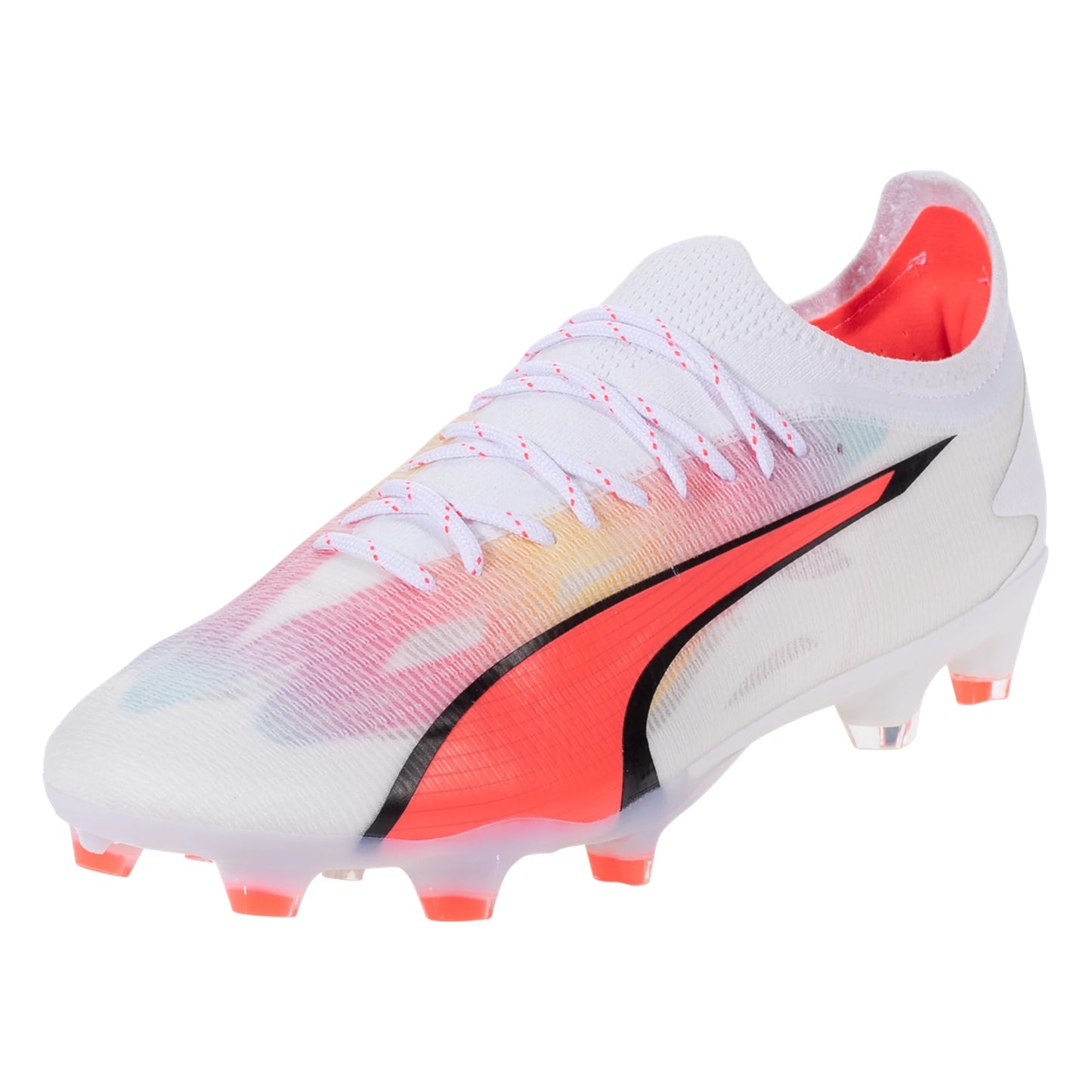 Puma Ultra Ultimate FG/AG Firm Ground Soccer Cleat - White/Black/Fire Orchid