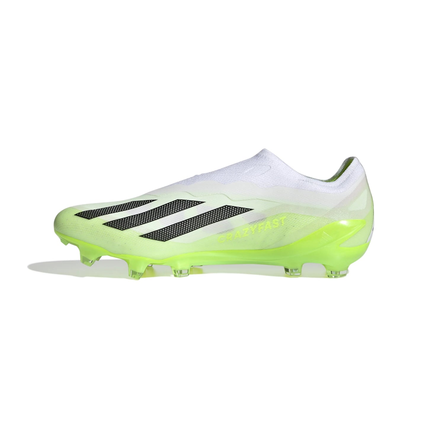 adidas X CrazyFast.1 Laceless FG Firm Ground Soccer Cleat - White/Core Black/Lucid Lemon