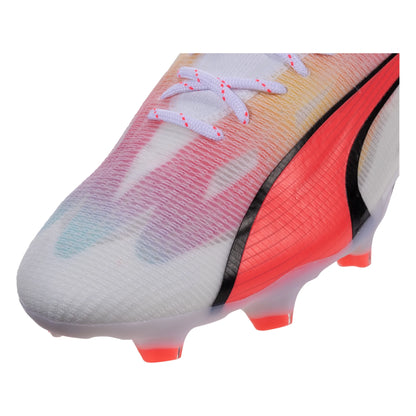 Puma Ultra Ultimate FG/AG Firm Ground Soccer Cleat - White/Black/Fire Orchid