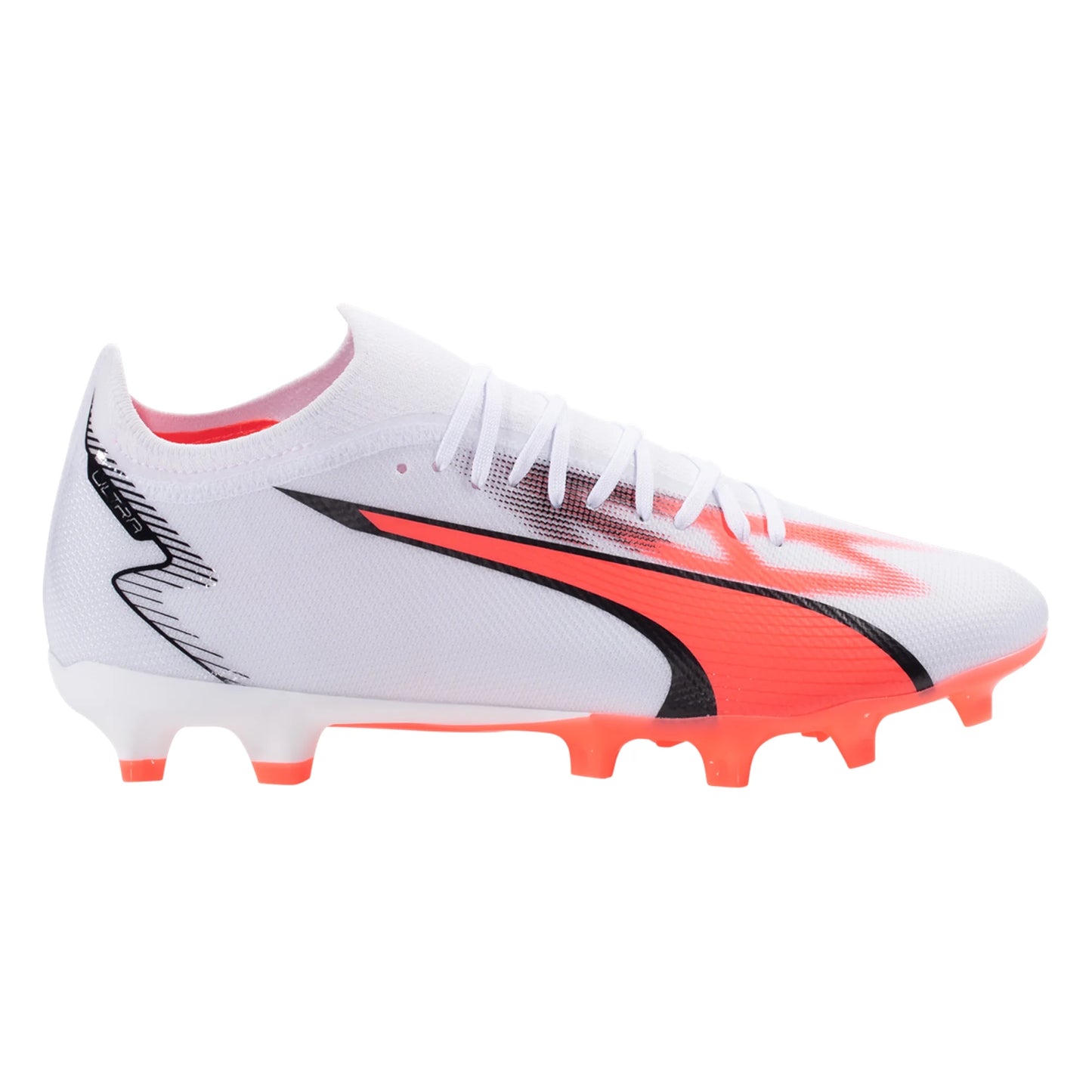 Puma Ultra Match FG/AG Firm Ground Soccer Cleat - White/Black/Fire Orchid