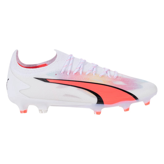 Puma Ultra Ultimate FG/AG Firm Ground Soccer Cleat - White/Black/Fire Orchid