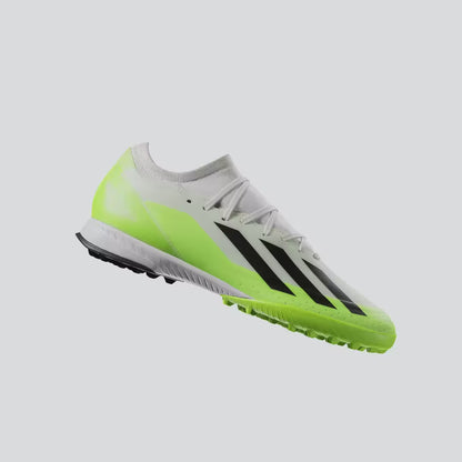 adidas X CrazyFast.3 TF Turf Soccer Cleat - White/Core Black/Lucid Lemon