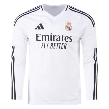 Men's Replica adidas Real Madrid Long Sleeve Home Jersey 24/25