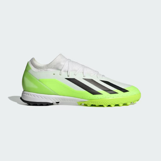 adidas X CrazyFast.3 TF Turf Soccer Cleat - White/Core Black/Lucid Lemon