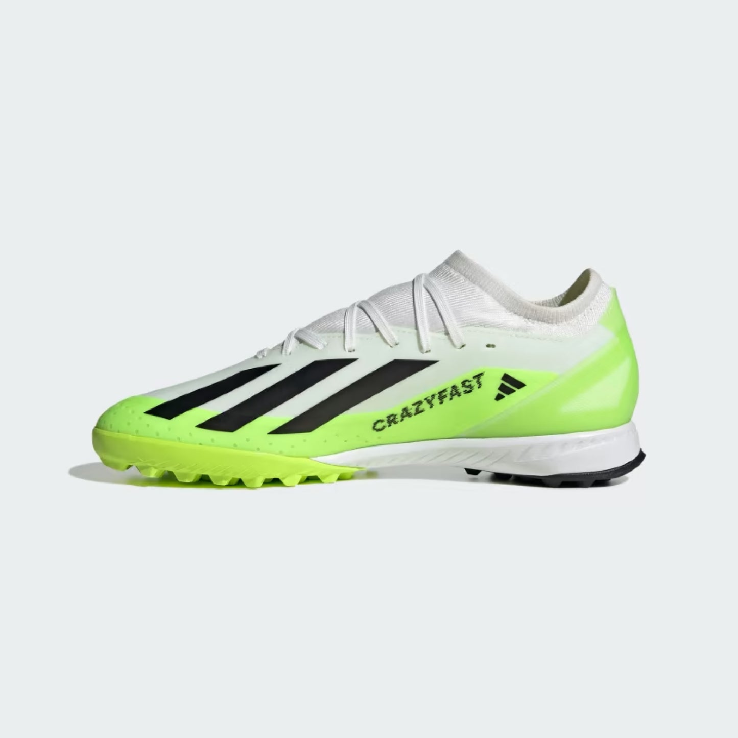 adidas X CrazyFast.3 TF Turf Soccer Cleat - White/Core Black/Lucid Lemon