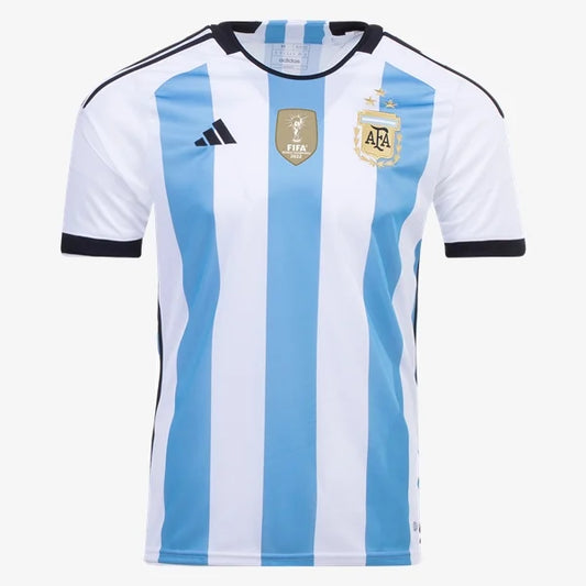 Men's Replica adidas Messi Argentina THREE STAR Home Jersey 2023