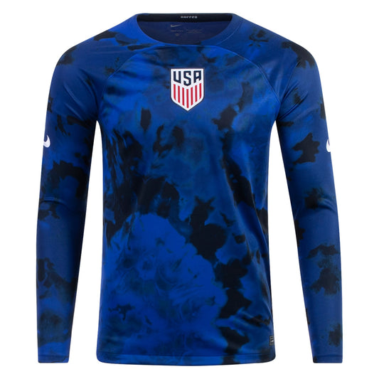 Men's Replica Nike USMNT Away Long Sleeve Jersey 2022