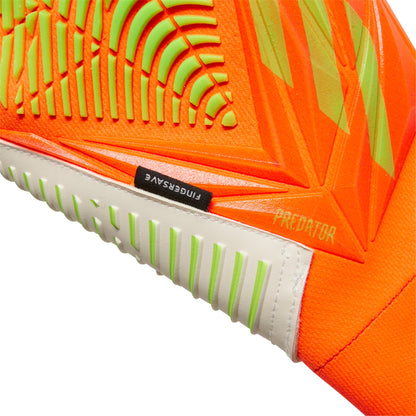 adidas Predator Pro Fingersave Goalkeeper Gloves - Solar Red/Solar Green
